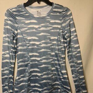 Women's Reebok Size S - Gray & White Long Sleeve Athletic Under Shirt Top